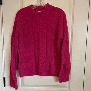 Abercrombie Kids Vibrant Pink Cable Knit Sweater